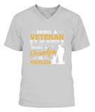 Grandpa And Veteran - V-Neck - Unisex