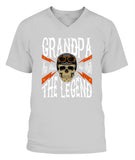 Mens Grandpa The Man The Myth The Legend - V-Neck - Unisex