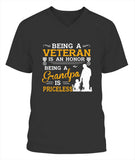 Grandpa And Veteran - V-Neck - Unisex
