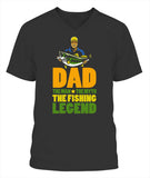 Mens Dad The Man The Myth The Fishing Legend - V-Neck - Unisex