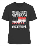 Veteran Is Being A Grandpa - V-Neck - Unisex