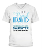 Proud Dad Of A Freaking Awesome Daughter - V-Neck - Unisex